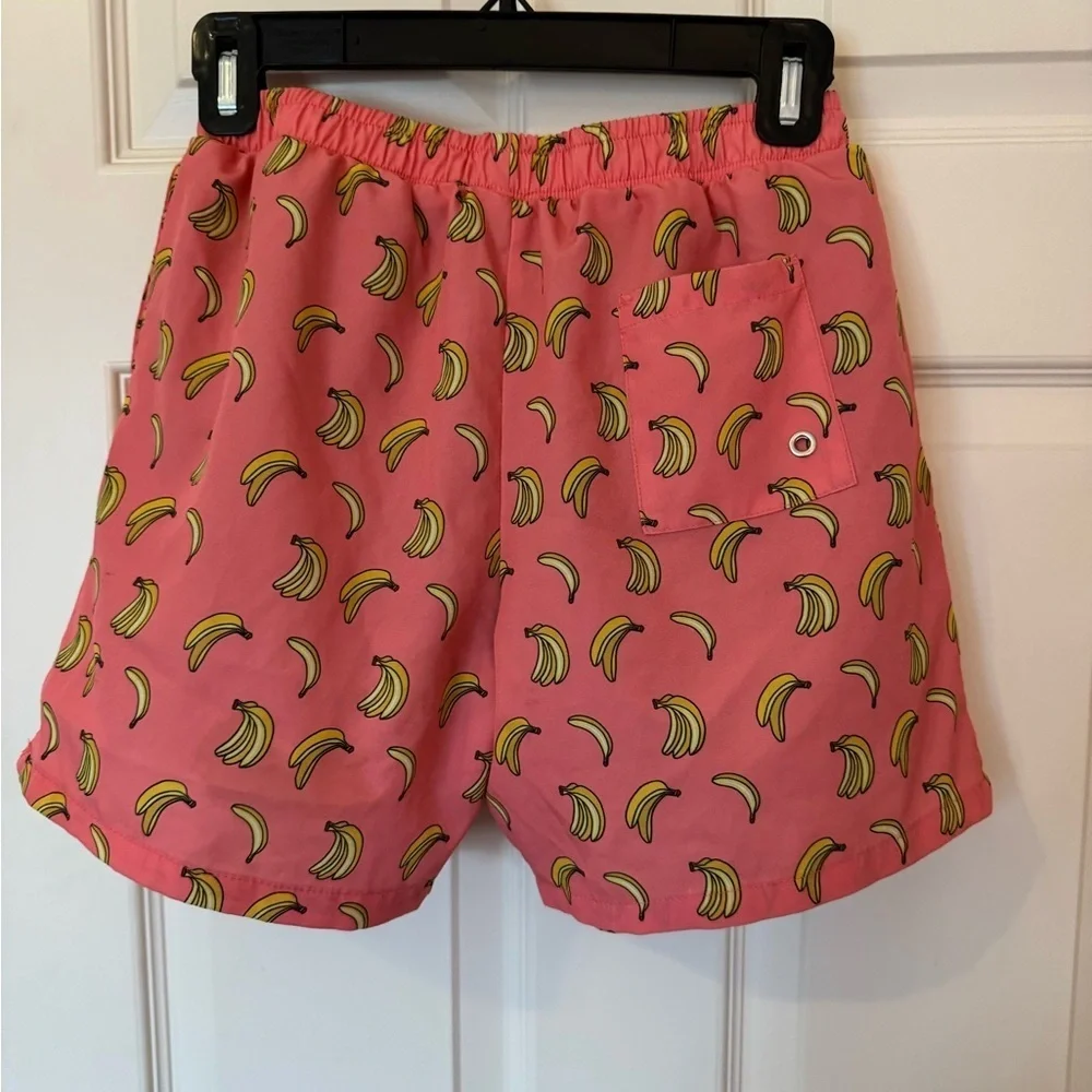 Boy’s Pink Banana Print SwimShorts